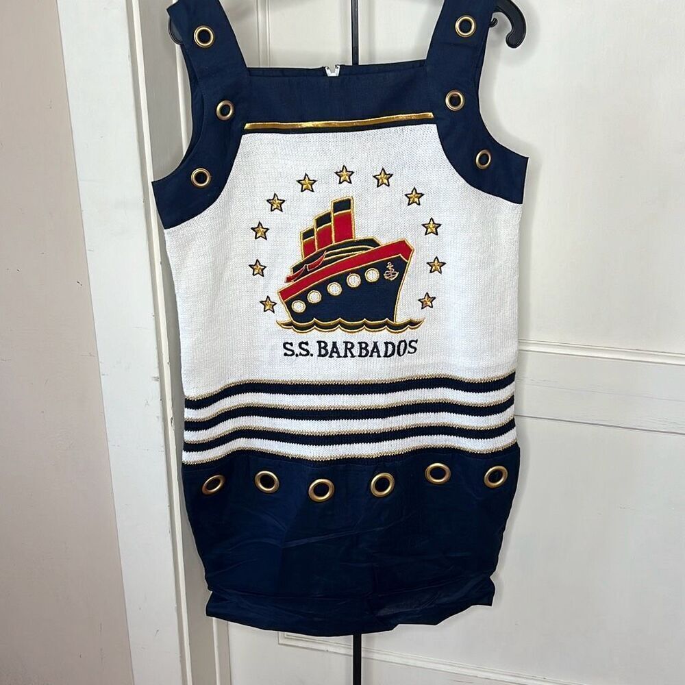 Sideffects 90’s Nautical SS Barbados Sweater Dress Nwt Size Medium